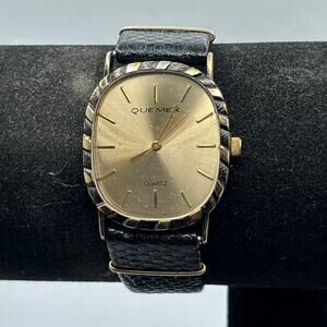 90s Gold Men's Leather Watch